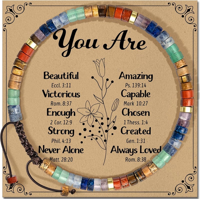 ZOKCC Inspirational Gifts Bracelets for Women: Christmas Day Gifts for Women Friends Sister Mom - Healing Natural Stone Beads Bracelets Thinking of you Get Well Soon Gift for Women - Image 1